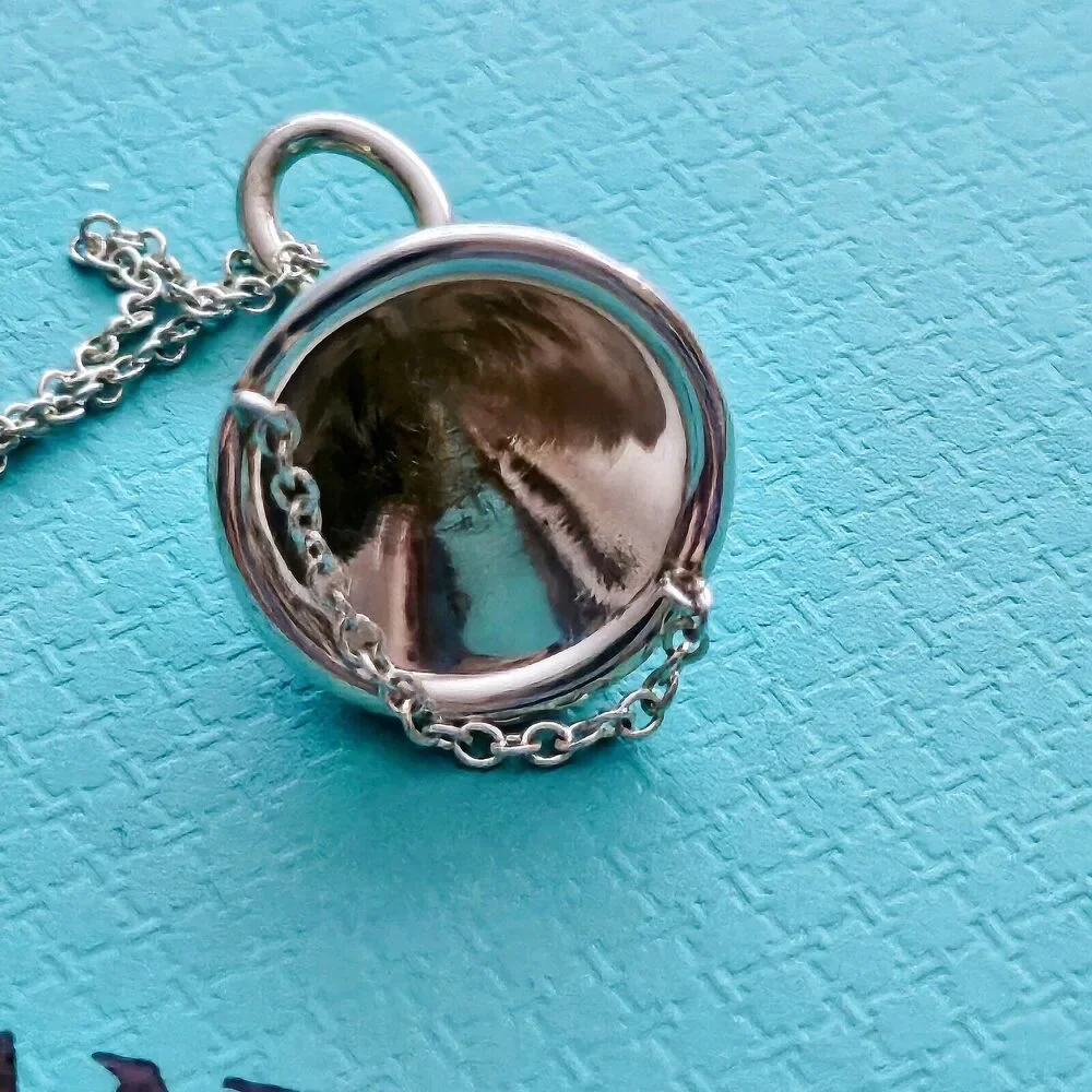 Tiffany & Co. Blue Enamel Party Hat Birthday Silver Charm Pendant Necklace - Picture 4 of 6